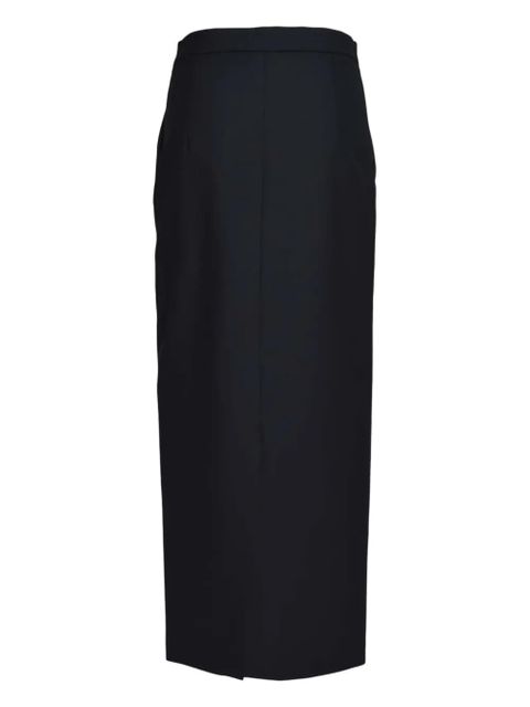 SOLOTRE button pocket midi skirt - Blue