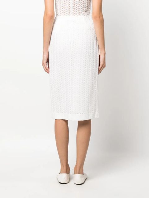 Missoni zigzag-woven skirt - White