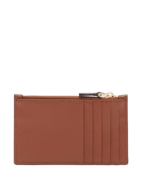 Valentino Garavani VLogo Walk zipper card holder in calfskin - Brown - zdjęcie produktu nr 2