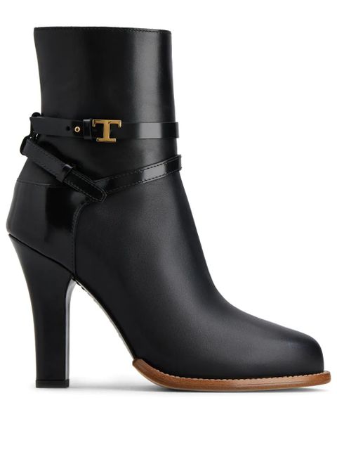 Tod's logo-plaque leather boots - Black - zdjęcie produktu nr 1