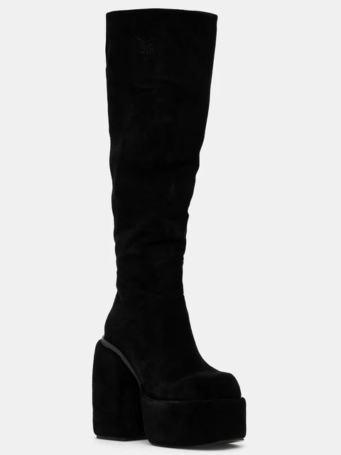 Naked Wolfe kozaki Space damskie kolor czarny na słupku Space Black Kid Suede - zdjęcie produktu nr 2