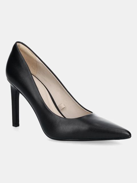 Calvin Klein szpilki skórzane HEEL PUMP 90 - LTH kolor czarny HW0HW02336 - zdjęcie produktu nr 1