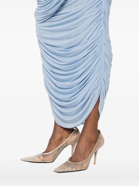 Magda Butrym ruched-detail midi skirt - Blue