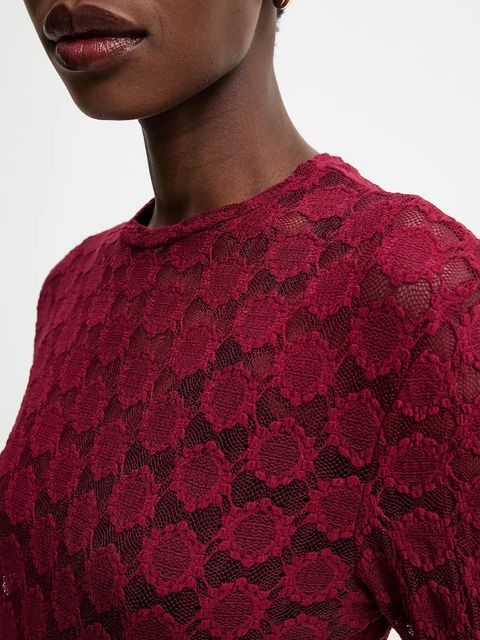 Answear.LAB bluzka damska kolor bordowy gładka