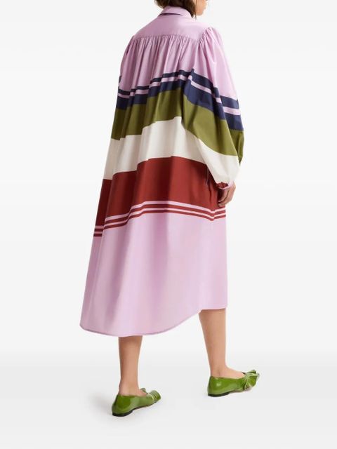 Essentiel Antwerp stripe-print cotton shirt dress - Pink