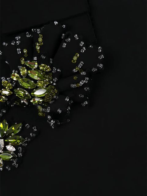 Prada jewel-patch box-pleat dress - Black