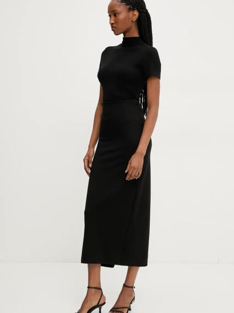 Answear.LAB spódnica kolor czarny midi ołówkowa