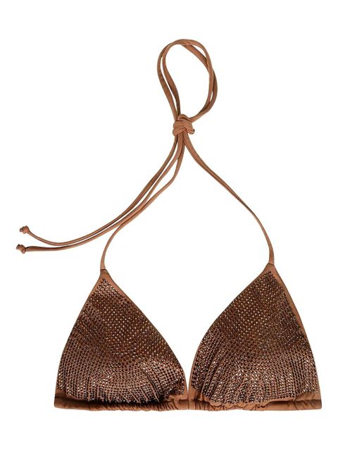 MC2 Saint Barth sequin-embellished triangle bikini top - Brown - zdjęcie produktu nr 1
