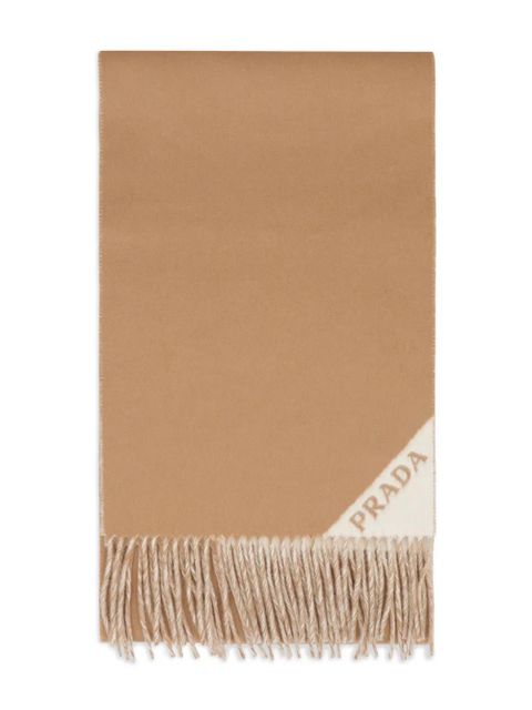 Prada frayed double cashmere scarf - Neutrals - zdjęcie produktu nr 1