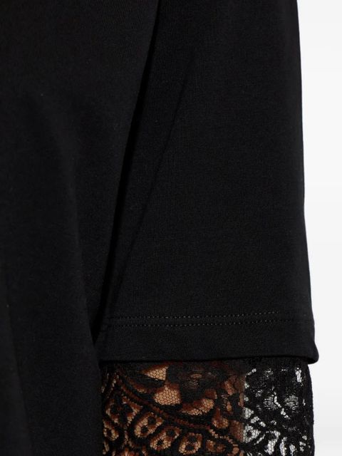 Alexander McQueen lace-trim short-sleeved T-shirt - Black
