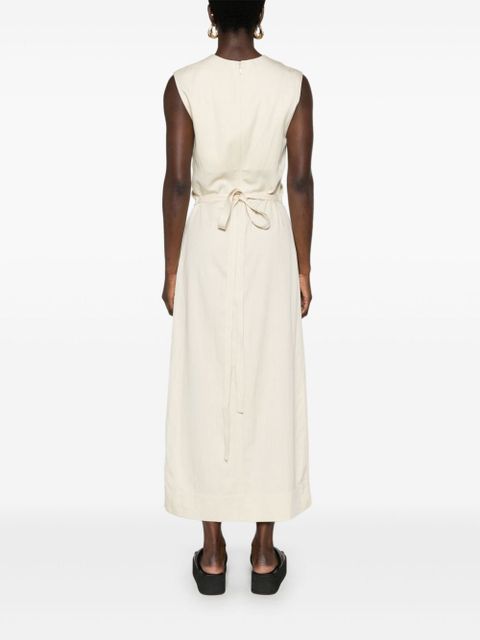 TOTEME tied linen-blend maxi dress - Neutrals