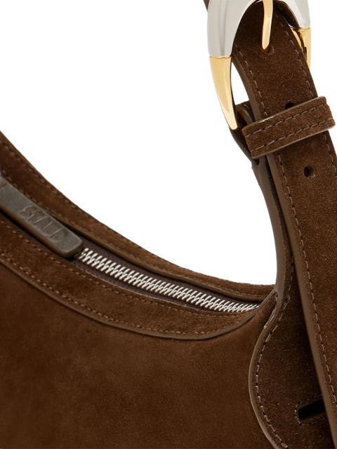 STAUD Owen zip leather shoulder bag - Brown