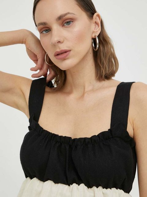 Undress Code sukienka kolor beżowy mini rozkloszowana