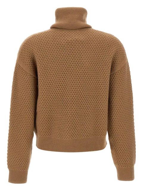Max Mara honeycomb high-collar sweater - Brown
