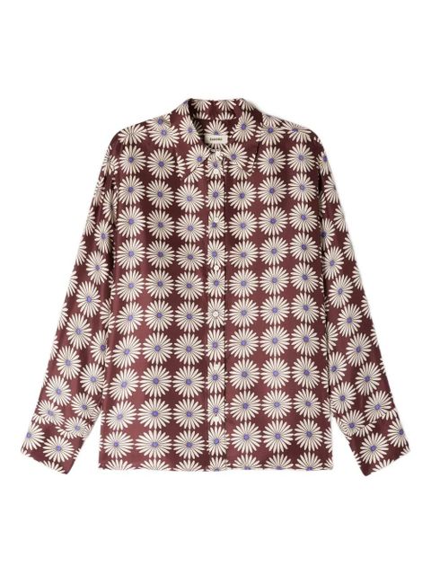 SANDRO floral-print buttoned shirt - Brown - zdjęcie produktu nr 1
