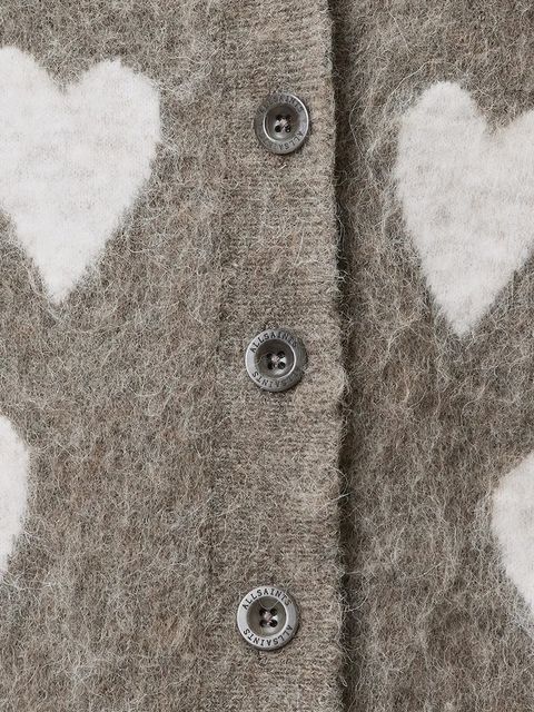 AllSaints kardigan wełniany AMORA damski kolor szary W042KC