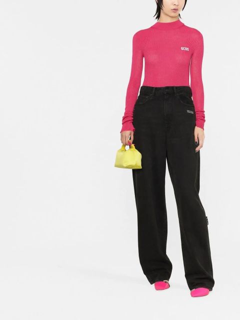 GCDS logo-print ribbed-knit jumper - Pink - zdjęcie produktu nr 2