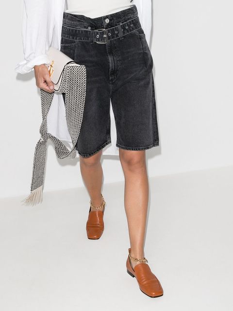 AGOLDE Reworked '90s belted denim shorts - Black