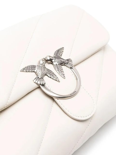 PINKO Love Birds-plaque crossbody bag - White