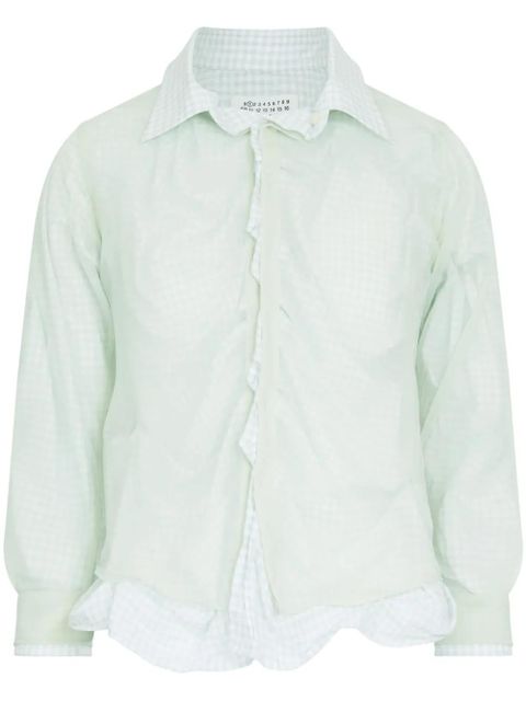Maison Margiela double-layer cotton shirt - Green - zdjęcie produktu nr 1
