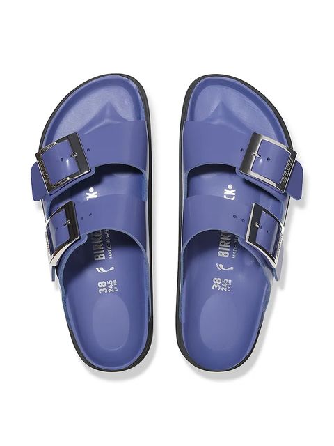 Birkenstock klapki skórzane Arizona Droplet Buckle damskie kolor fioletowy 1029400 - zdjęcie produktu nr 2