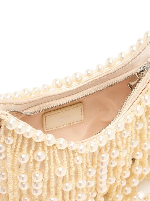 JW Pei beaded fringe-trimmed shoulder bag - Neutrals