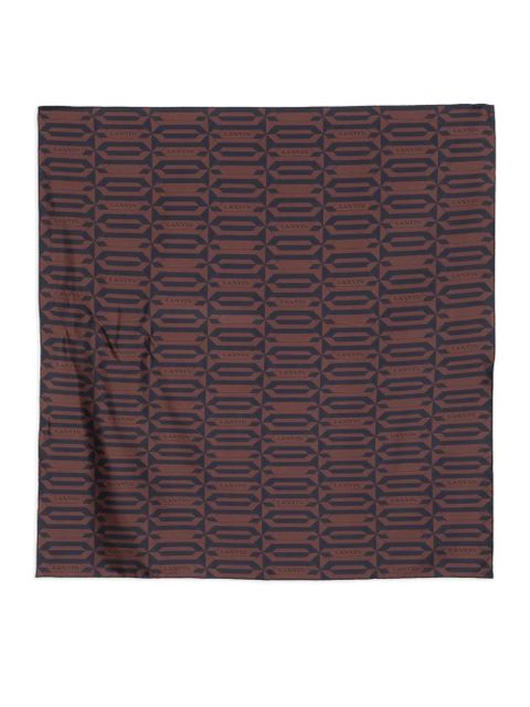 Lanvin geometric-pattern silk scarf - Brown - zdjęcie produktu nr 1
