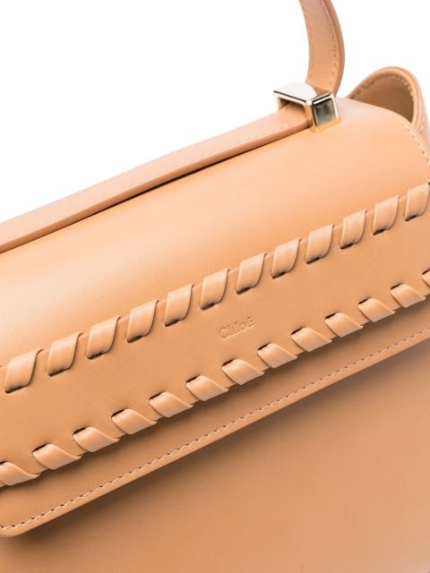 Chloé whipstitch detail leather tote bag - Neutrals