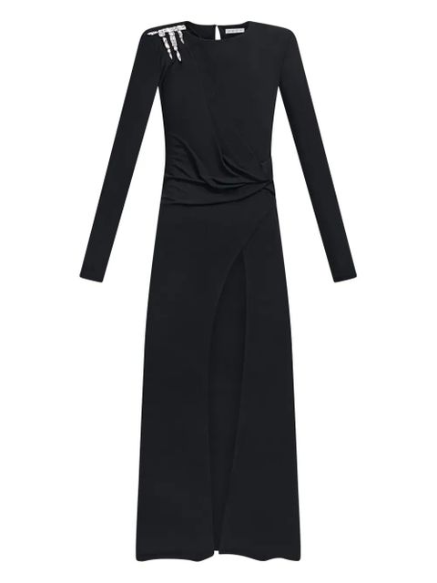AREA crystal draped long-sleeve gown - Black - zdjęcie produktu nr 1
