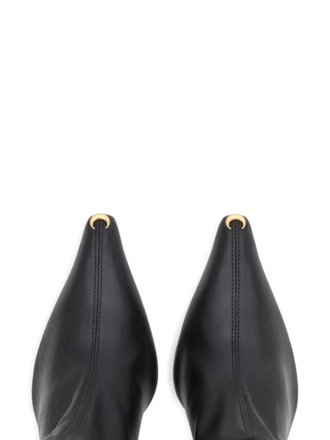 Marine Serre Ms Crush smooth-leather thigh over-the-knee boots - Black