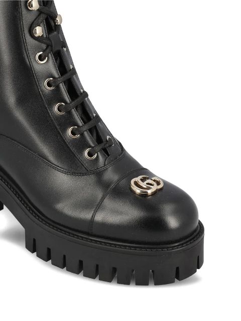 Gucci round-toe lace-up boots - Black