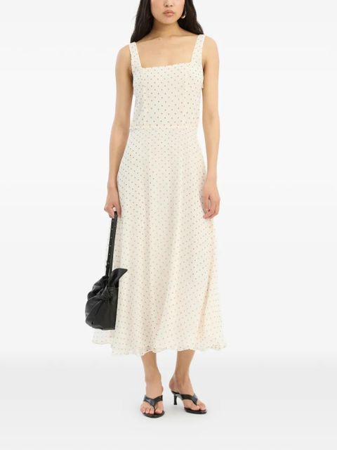 ROTATE BIRGER CHRISTENSEN chiffon flared midi dress - Neutrals - zdjęcie produktu nr 1
