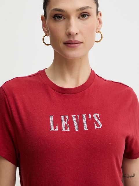 Levi's t-shirt bawełniany damski kolor czerwony A2226