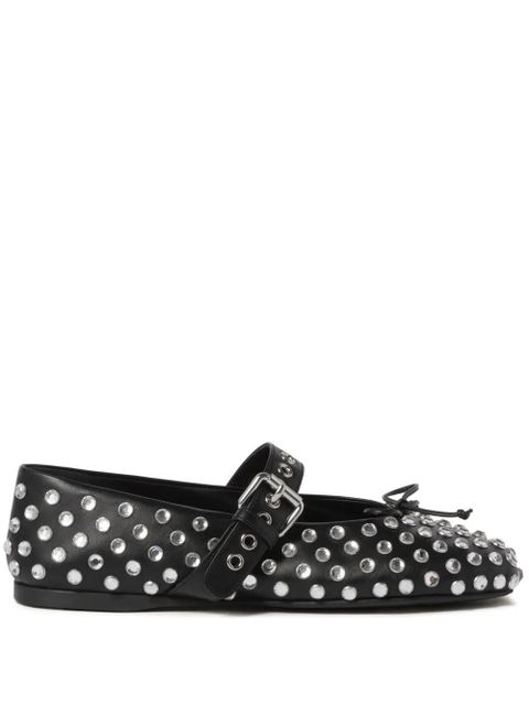 Miu Miu studded leather ballerina shoes - Black - zdjęcie produktu nr 1