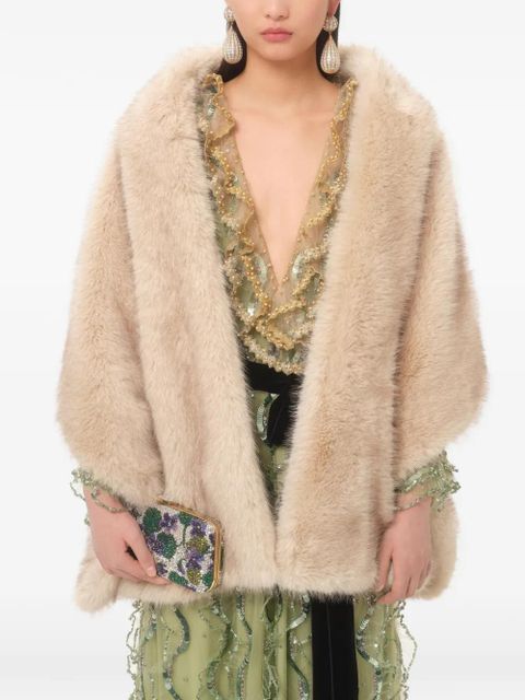 Valentino Garavani faux-fur scarf - Neutrals