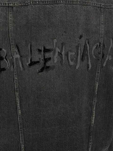 Balenciaga distressed denim jacket - Grey