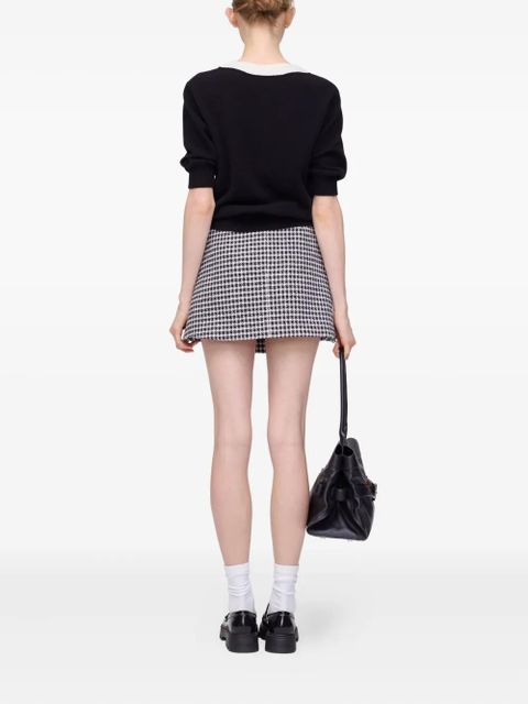 Marc Jacobs gingham tweed mini skirt - Black