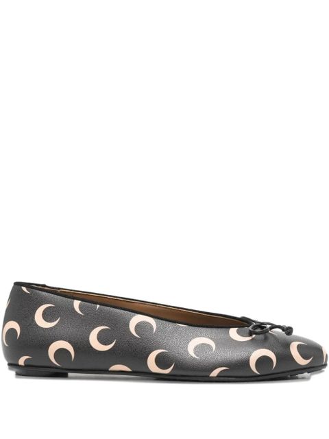Marine Serre crescent-moon print ballet flats - Black