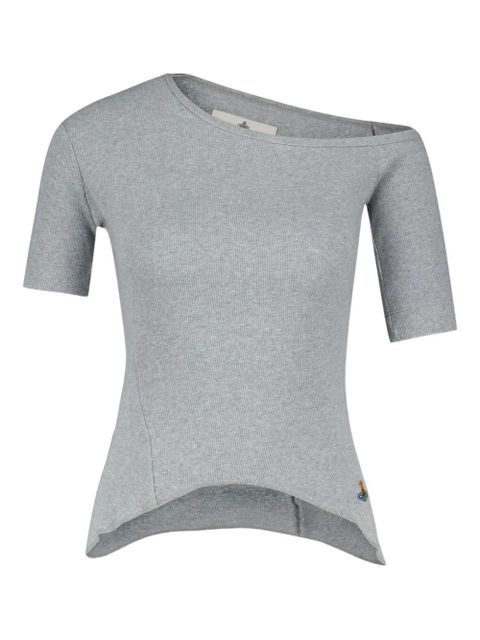 Vivienne Westwood asymmetrical-ribbed T-shirt - Grey - zdjęcie produktu nr 1