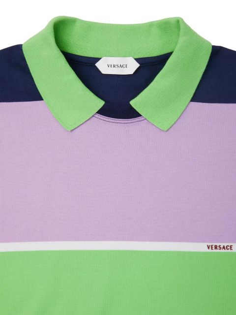 Versace striped collared sweatshirt - Blue