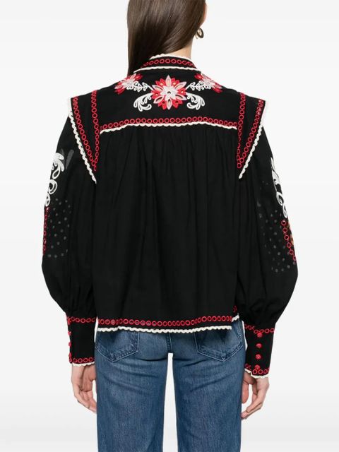 FARM Rio Mandala Richilieu blouse - Black