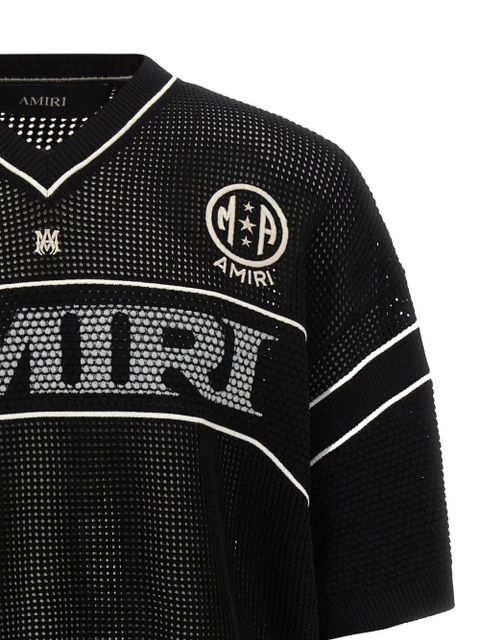 AMIRI Amiri Sport embroidered V-neck T-shirt - Black