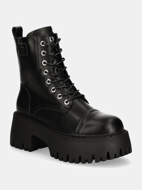 GOE workery skórzane damskie kolor czarny na platformie ocieplone OO2N4123 BEIGE - zdjęcie produktu nr 1