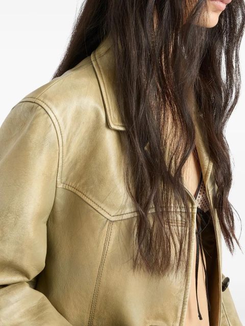 Prada leather jacket - Green - zdjęcie produktu nr 2