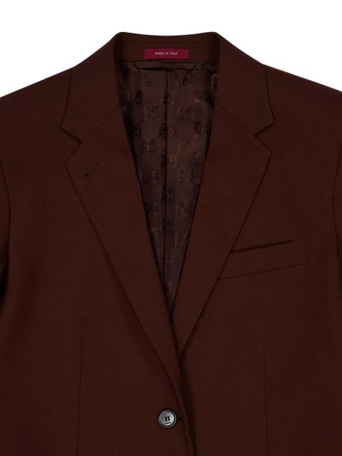 Gucci single-breasted wool-blend blazer - Brown