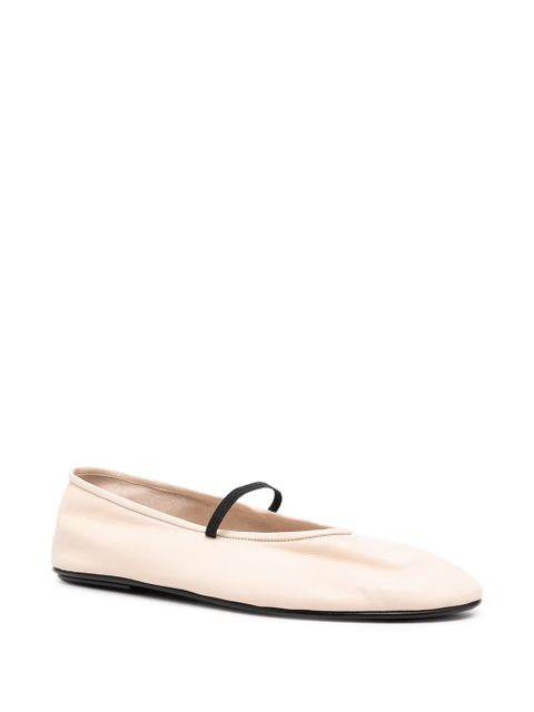 The Row almond-toe elasticated-strap ballerina flats - Neutrals