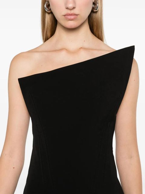 Sportmax asymmetric midi dress - Black