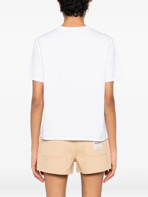 SANDRO horse-embroidery T-shirt - White
