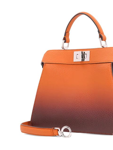 FENDI small Peekaboo ISeeU leather tote bag - Brown