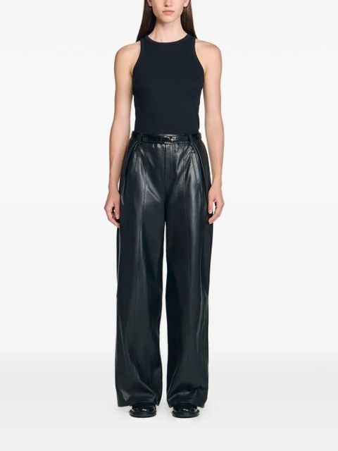SANDRO logo-embroidered ribbed tank top - Black - zdjęcie produktu nr 2